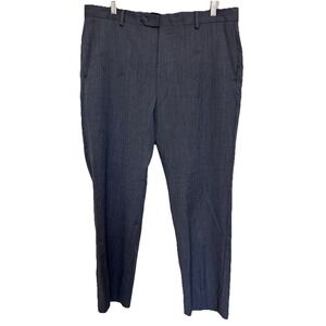 Egara Pants Mens Gray Size 36  100% Wool Flat Front Straight Leg‎ Pockets